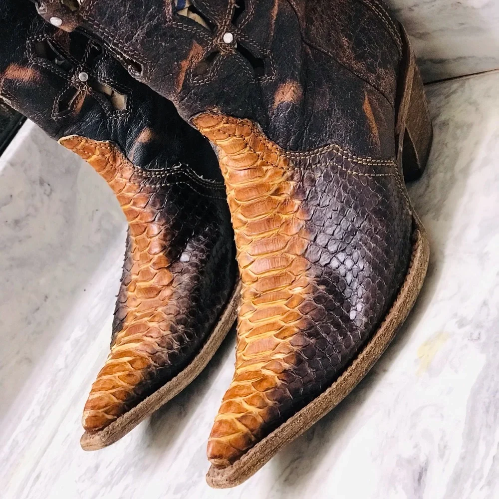 Corral  boots Python Cross cowgirl boots size 7M - Picture 3 of 16